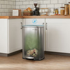 Skräpfack - Pedal Bin - 50L - Rostfritt stål - Softclose - lufttätt - plastisk inre hink