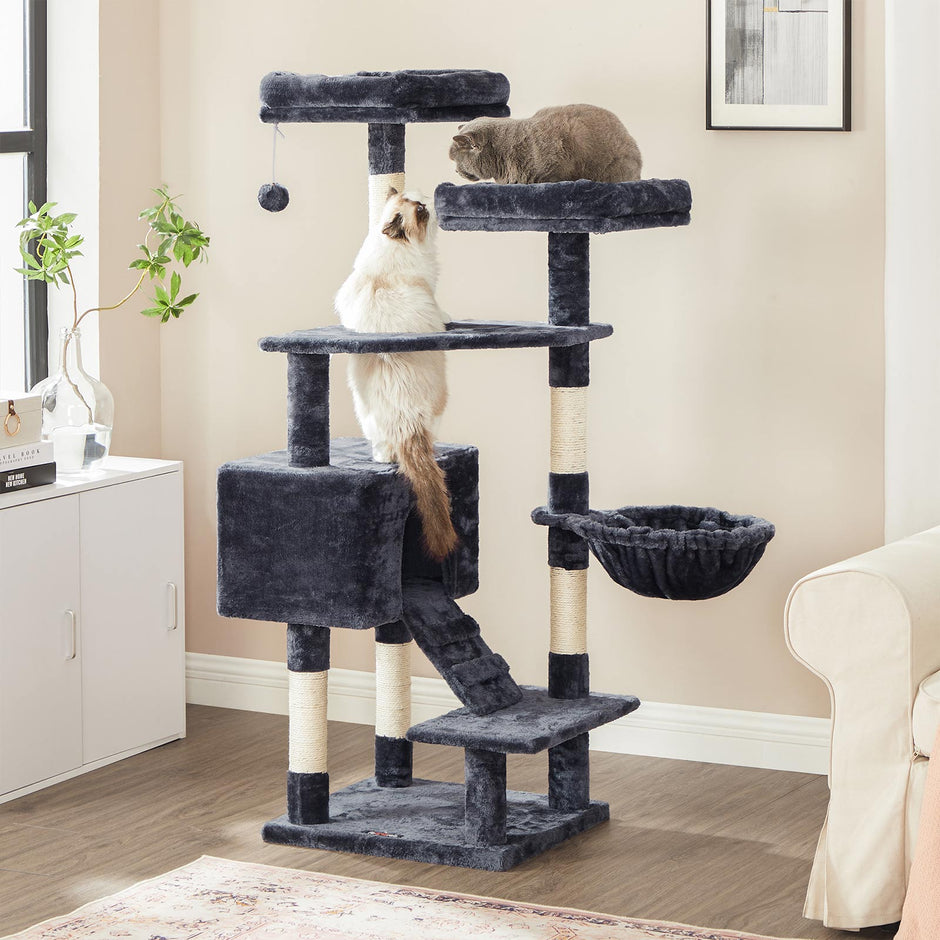 Skrapstolpe – 168 cm med 2 hål – Grå och Beige