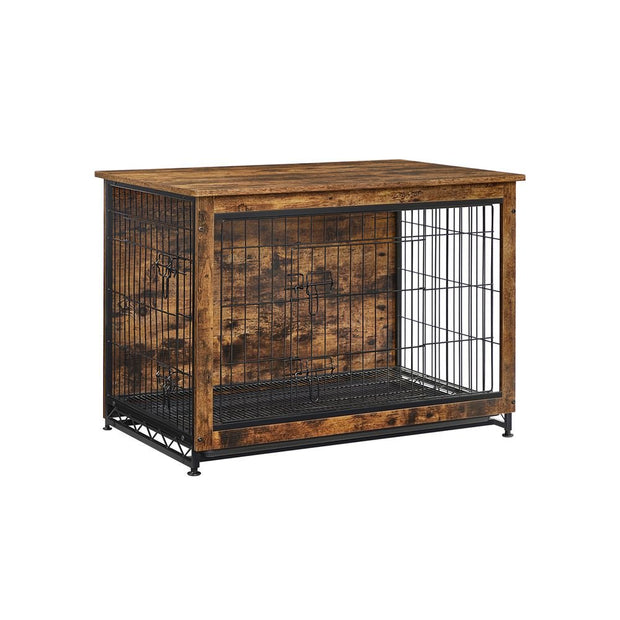 Hundbur – Extra stark – Trä/metallram – Vintagebrun
