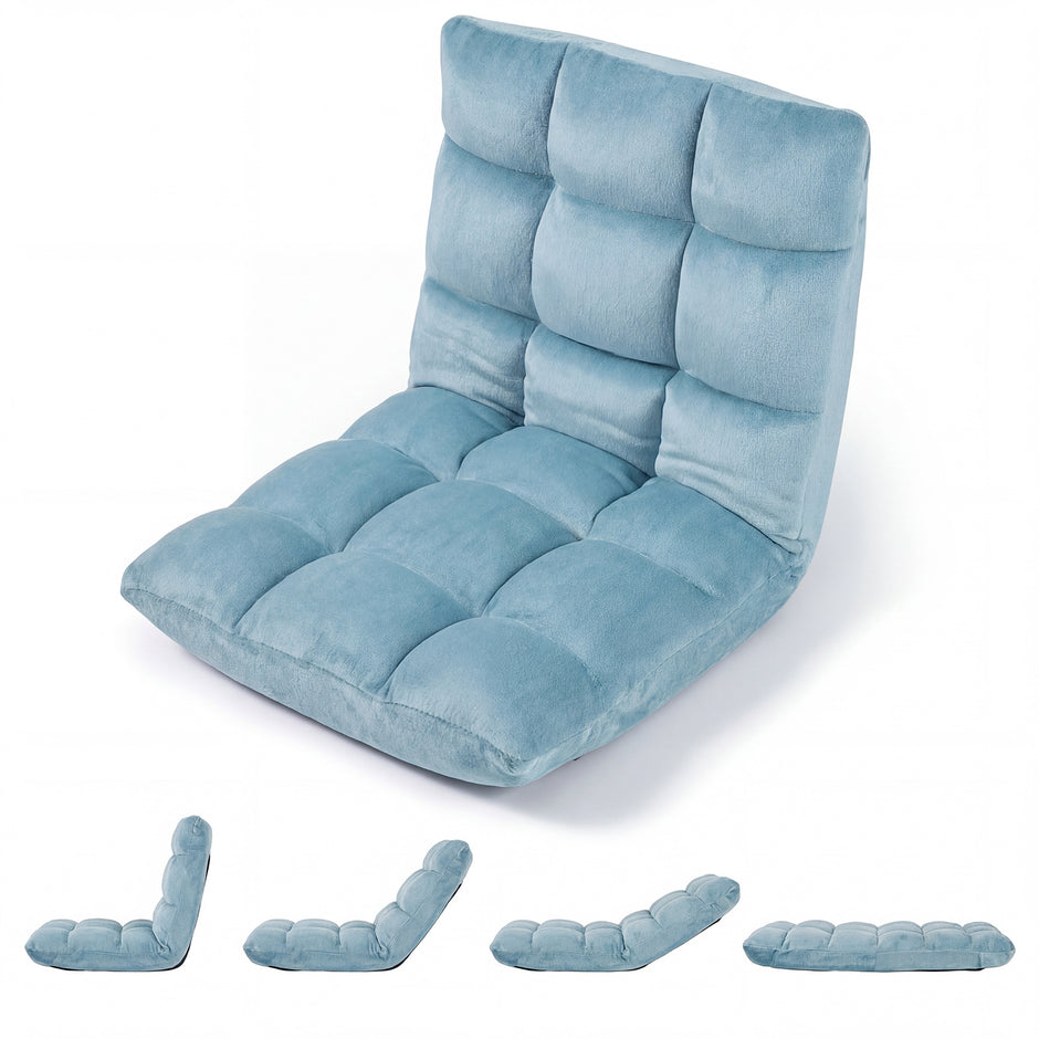 Vikbar – golvstol, med justerbar rygg och högdensitetsskum, – 66,5 x 53 x 53 cm
