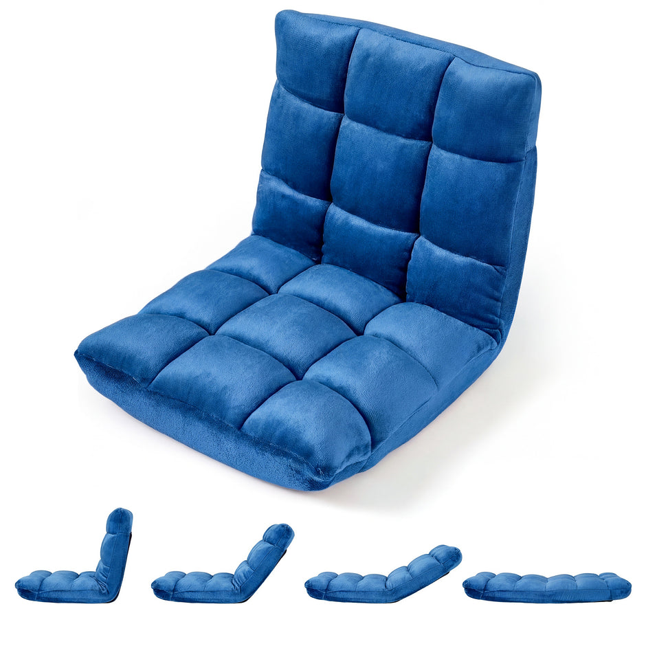 Vikbar – golvstol, med justerbar rygg och högdensitetsskum, – 66,5 x 53 x 53 cm