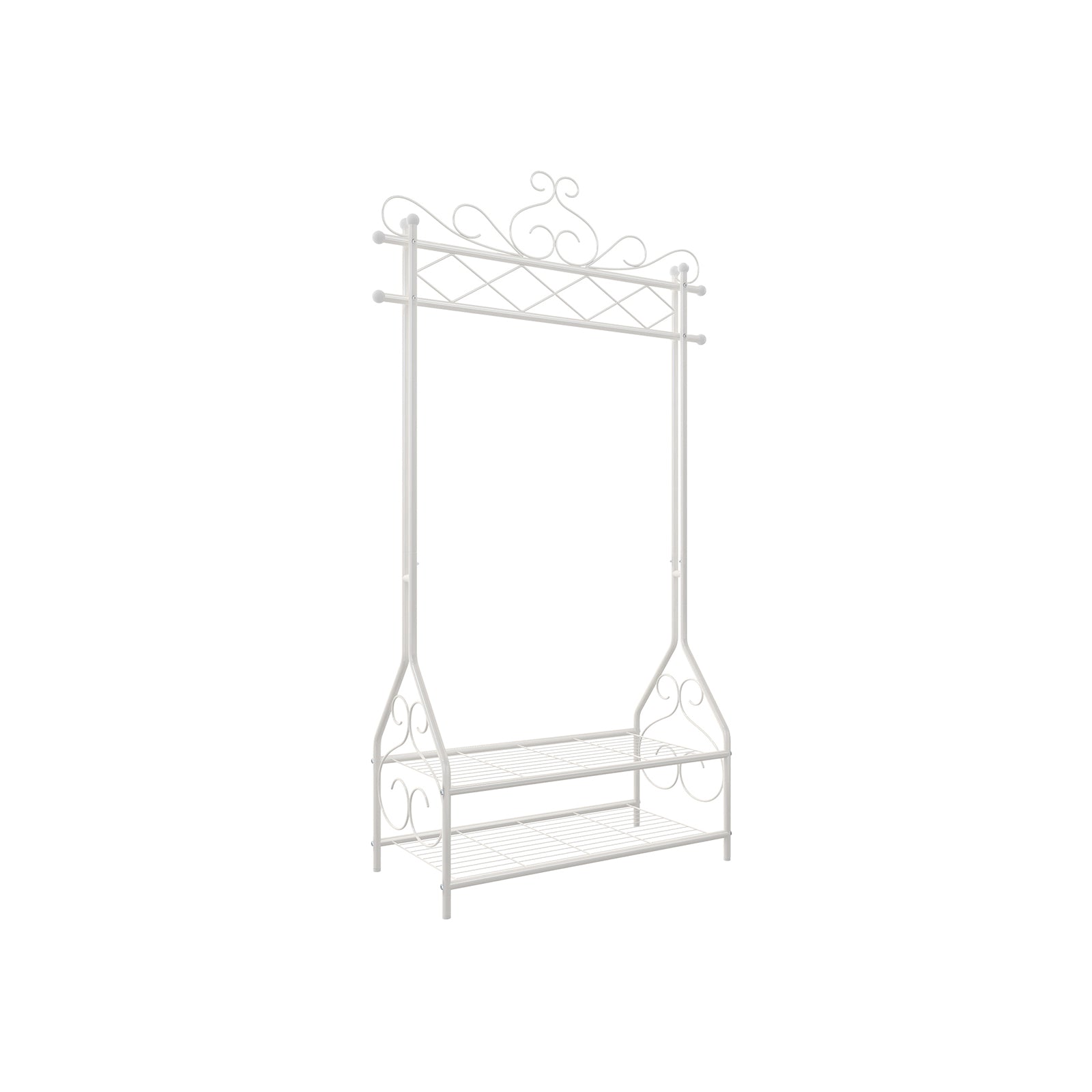 Klädställ – vintagestil med skoställ – beige