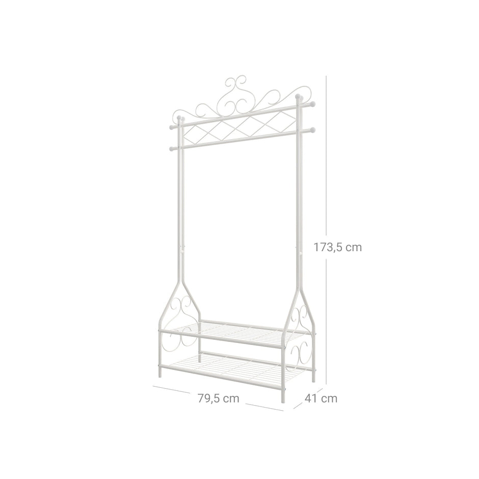 Klädställ – vintagestil med skoställ – beige