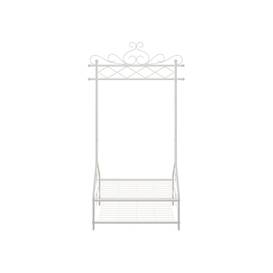 Klädställ – vintagestil med skoställ – beige