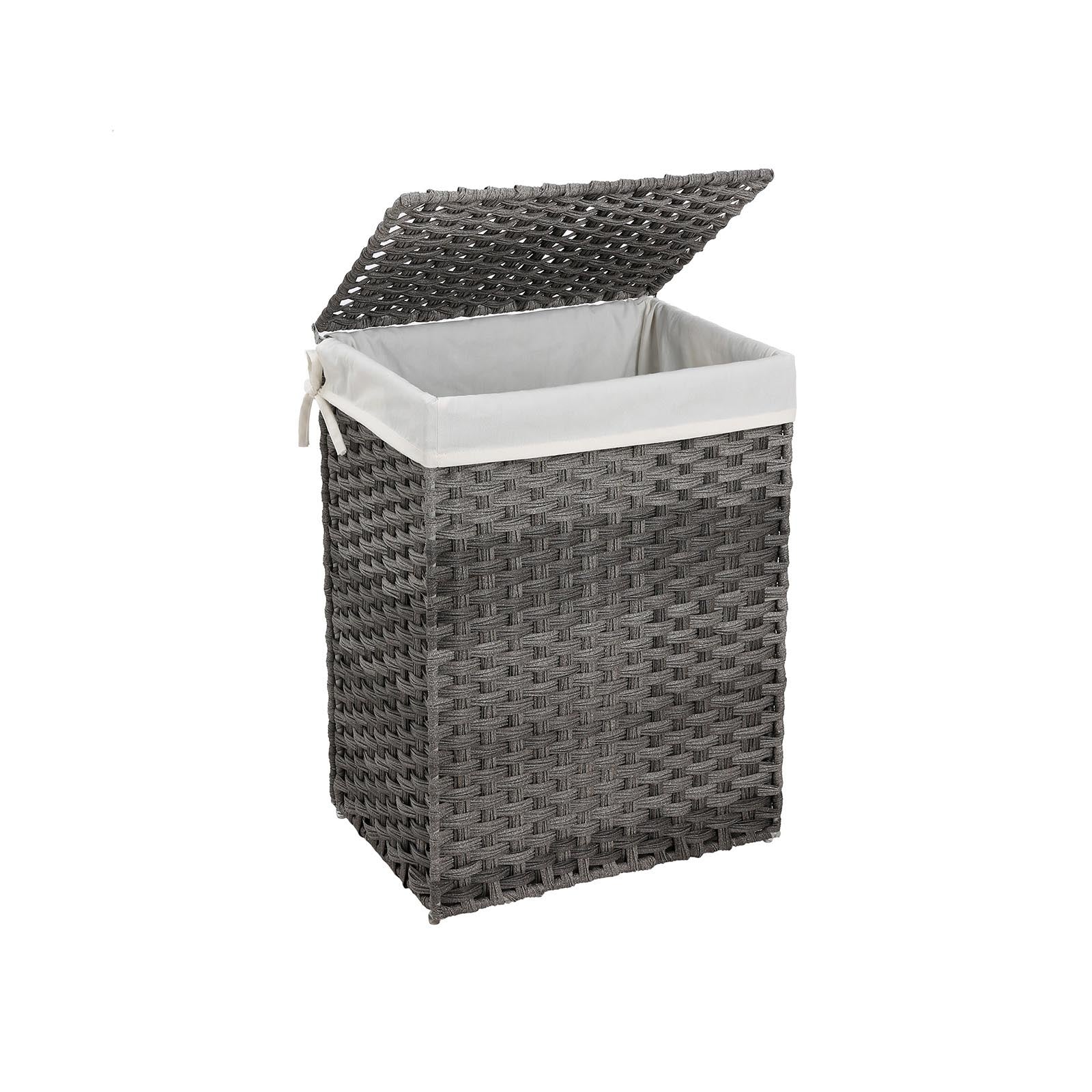 Tvättkorg - Polyrotan - 90 L - brun