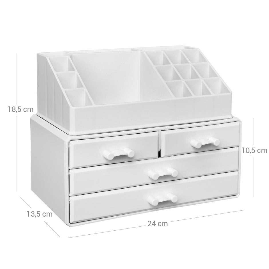 Makeup organizer – vattentät och funktionell – vit