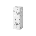 Paraplyhållare - Metal Square - Med 4 krokar och vattenuppsamlingsbink - Svart