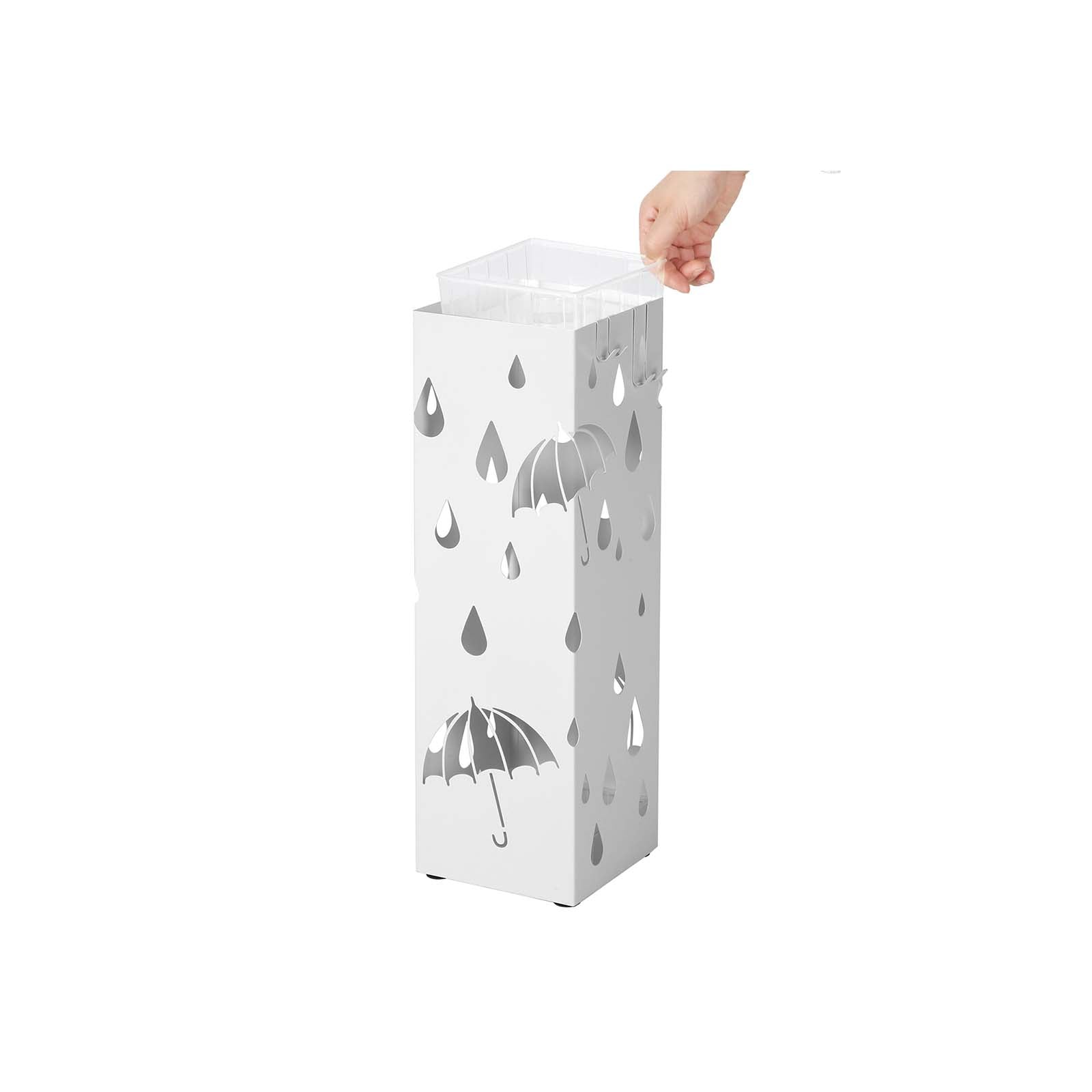 Paraplyställ – Metallhållare – Elegant design – Vit