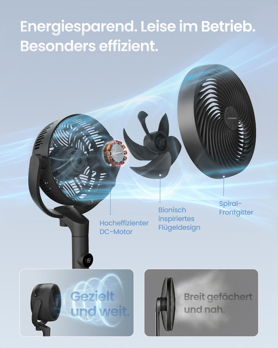 Ventilator - 23,8 x 35,4 x 111,7 cm - stille werking (20 dB) - inktzwart - 5,1 kg