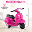 Licensierad – Vespa Barn Elmotorcykel 6V Batteridriven med LED strålkastare – Rosa