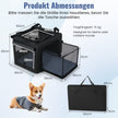 Fällbar – hundbur med öppningar och fönster nätkorg hundtransportbur hundväska – 2 80 x 60 x 42 cm – Svart