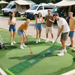 Golfputtningsmatta – med justerbara klubbor och bollar träningsmatta – 2 6 332 cm – Grön