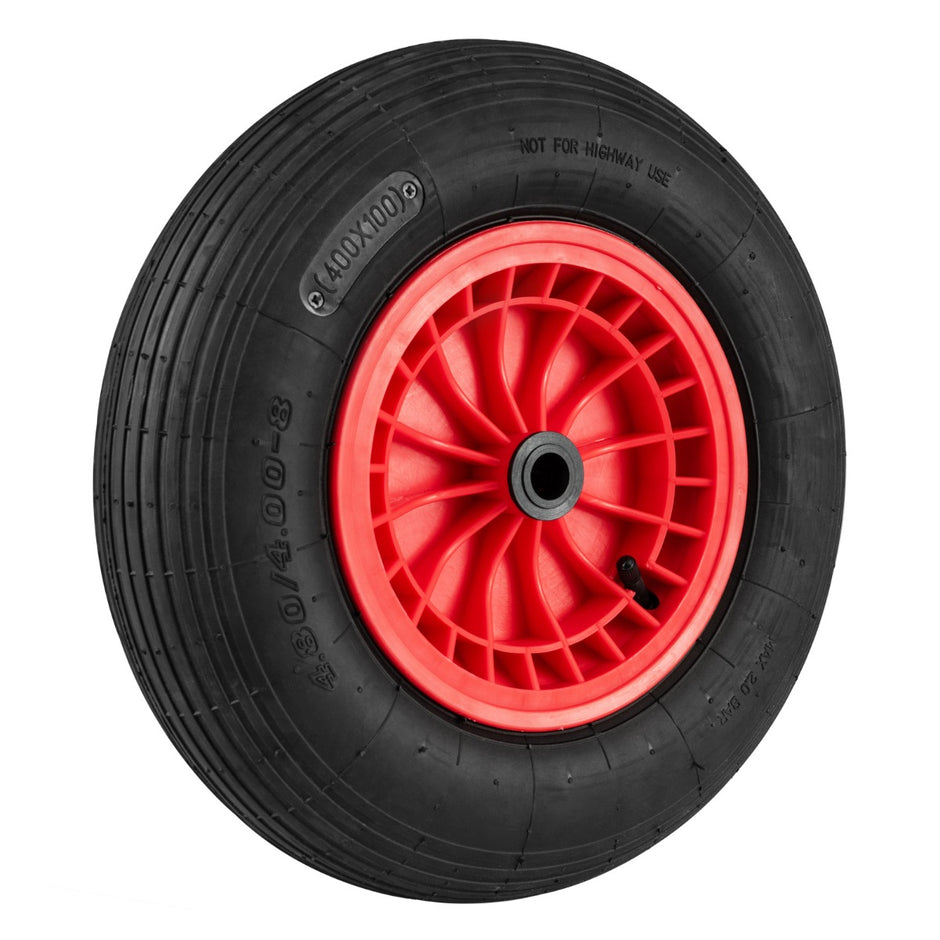 Kärrrad – upp till Helgummiskiva bärkraft – 4.80/4.00 8 Ø 400 mm 250 kg – Svart