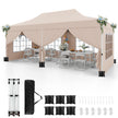 Paviljong, – hopfällbar med avtagbara sidoväggar och sandsäckar – 6 3 x 6 m – Beige