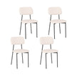 Modert – Matsalsstol Set del Köksstol från Linneväv med Metallben Sitt – 4 – Beige
