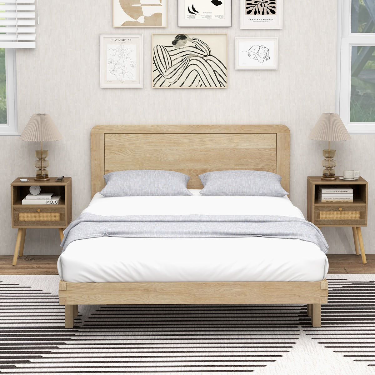 Nattduksbord – med Rottang Dekoration liten Sidobord i Boho Stil Låda – Natur