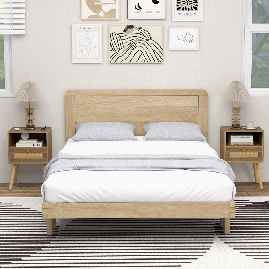 Nattduksbord – med Rottang Dekoration liten Sidobord i Boho Stil Låda – Natur