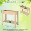 Höjdodling – med avlastning Förhöjd trädgårdsbädd i trä Planteringslåda dränering – 81 x 37 x 77 cm – Natur