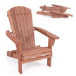 Hopfällbar – Adirondack stol av trä med bärförmåga – 180 kg – Brun