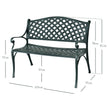 Trädgårdsbänk – Aluminiumbänk med armstöd Antikgrön – 103 x 55 x 82 cm – Gammal färg