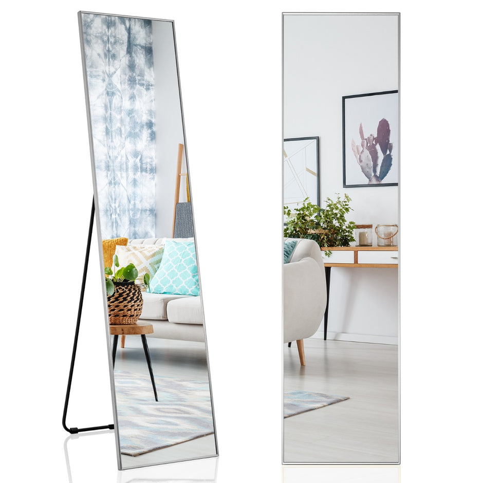 Helspegel – i stående och väggspegel gjord av spricksäker glassilver – 2 1 160 x 40 cm – Silver