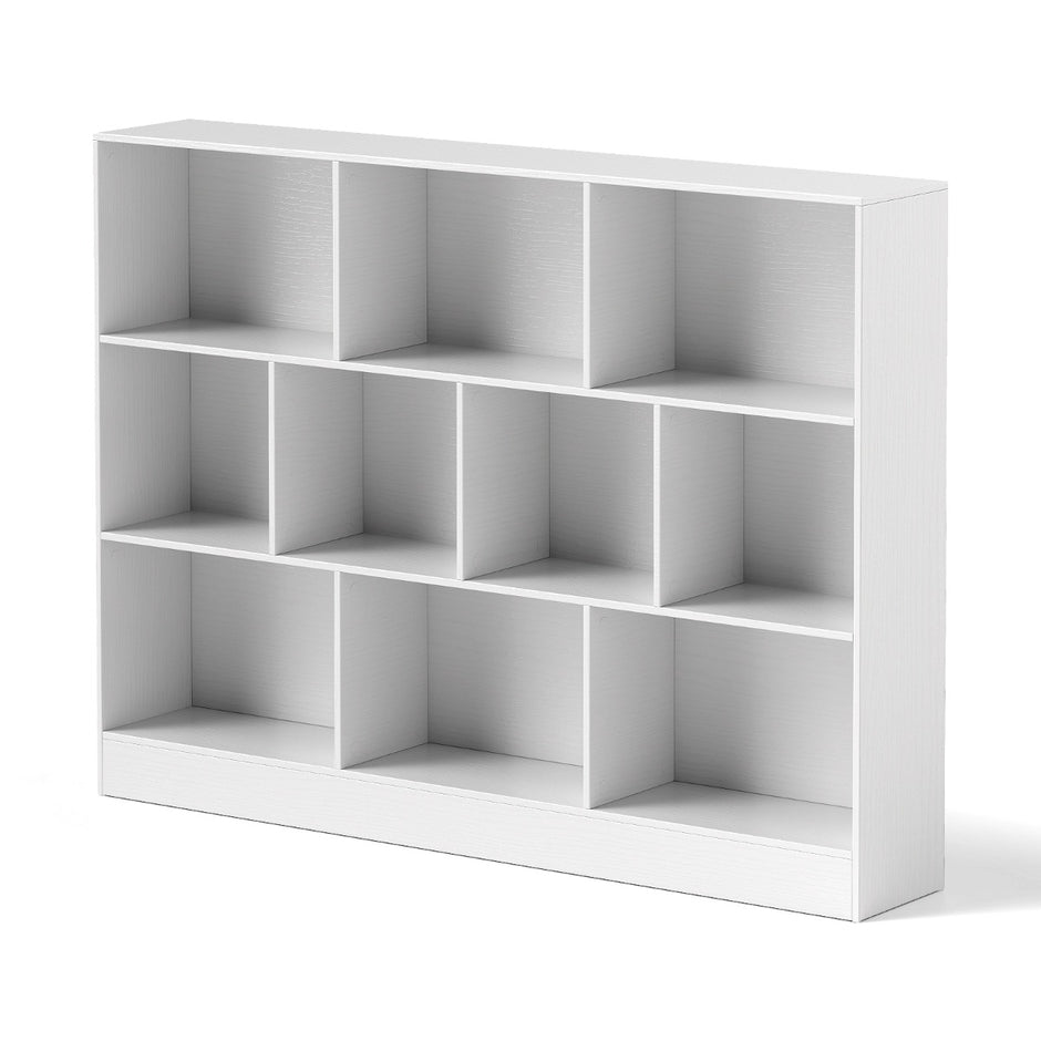 vånings – bokhylla med fack Ståhylla Kubhylla Kontorshylla – 3 10 140 x 24 x 104 cm – Vit