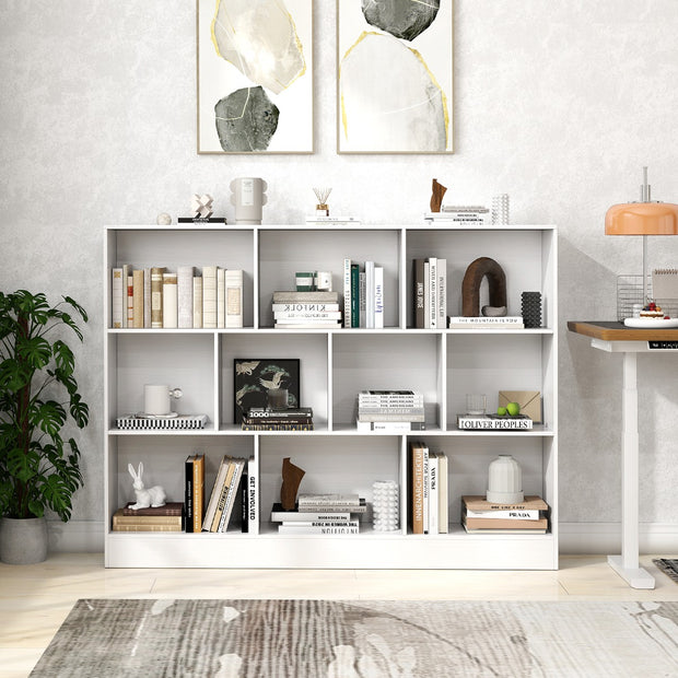 vånings – bokhylla med fack Ståhylla Kubhylla Kontorshylla – 3 10 140 x 24 x 104 cm – Vit