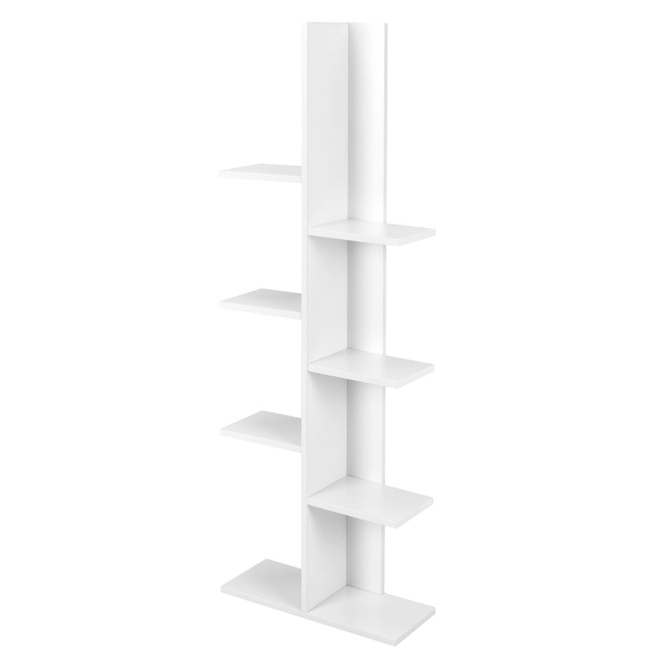 Trädformad – bokhylla med hyllor Fristående Kontorshylla – 8 50 x 20 x 141 cm – Vit