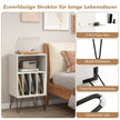 Skivspelarställ – med laddstation vånings skivstativ – 3 48 x 40 x 88 cm – Vit