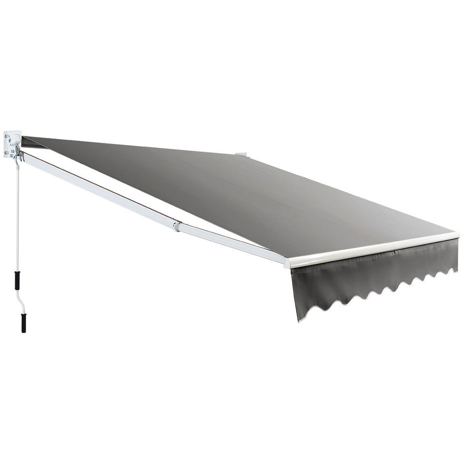 Utdragbar – Markis Aluminium Terrass Solskydd – 245 x 200 cm – Grå