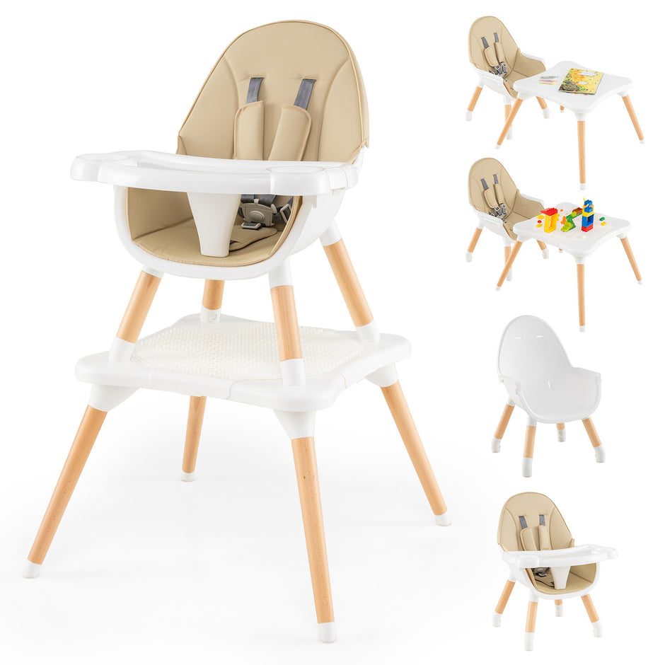 Höga – stolar för spädbarn och småbarn i omvandlingsbordstolset med byggklossbord – 6 1 – Beige