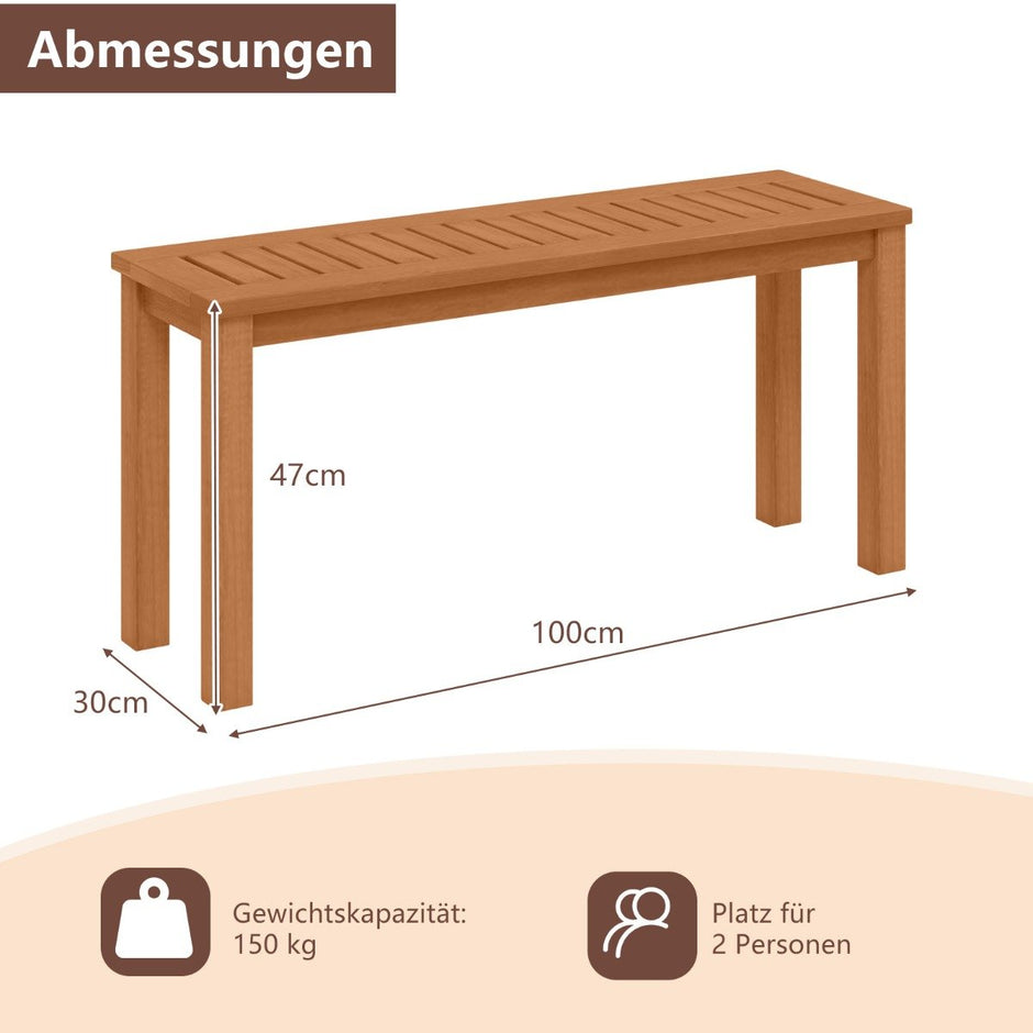 Väderbeständig – trädgårdsbänk utan ryggstöd sits upp till träbänk parkbänk – 2 150 kg – Natur