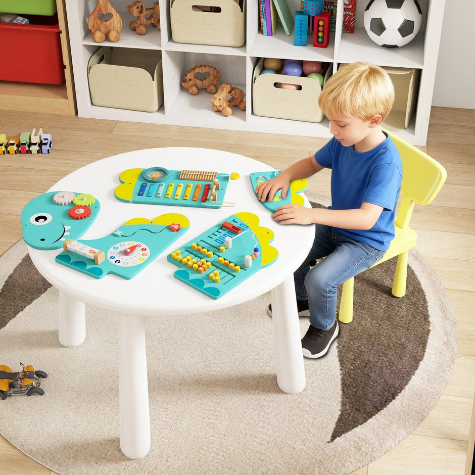 Dinosaurier – aktivitetsvägg för småbarn i Montessori trä sensorisk väggleksak – 11 1 – Grön