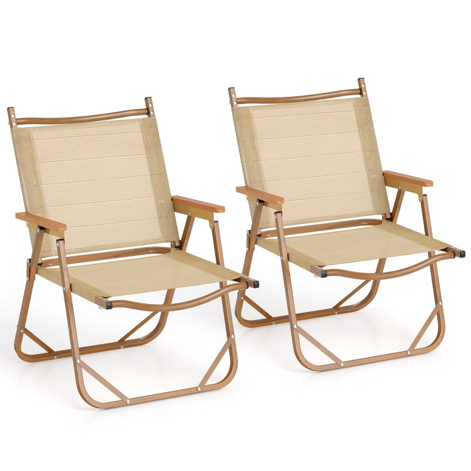 pack – Fällbara campingstolar med aluminiumram Ultralätta – 2 – Beige