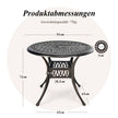 Trädgårdsbord – med parasollhål runt balkongbord i aluminiumgjutning väderbeständigt terrassbord för – Ø 90 cm 90 x 90 x 72 cm – Kopparröd