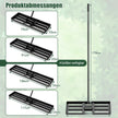 Metall – gräsmatta nivåkrattor med ergonomiskt handtag för mark gräskratta – 75 x 25 cm – Svart