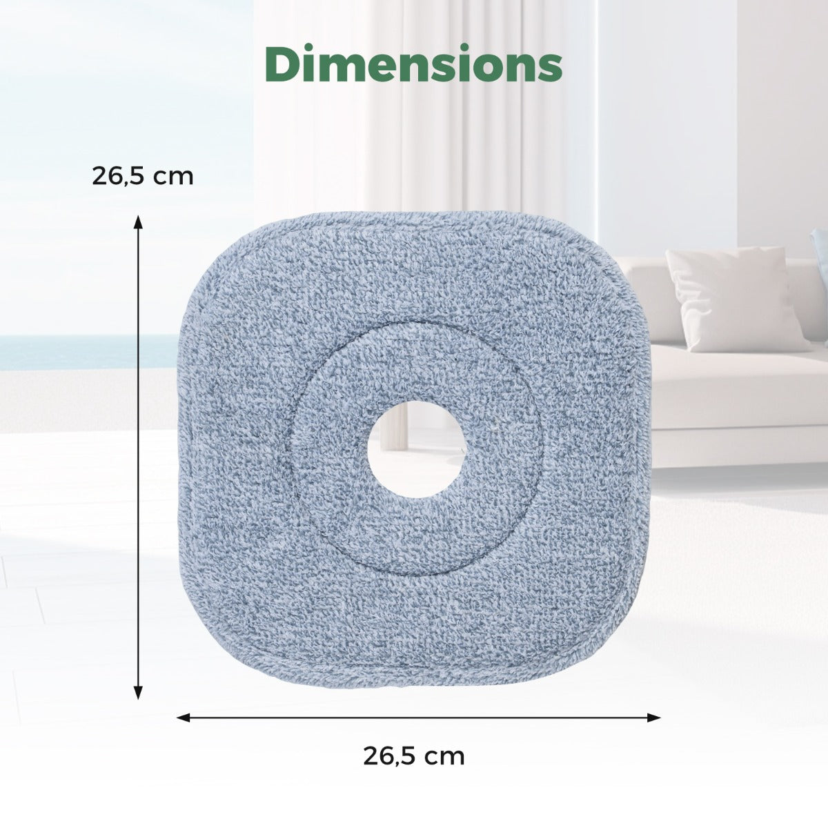 delat – set med reservmoppskallar Mikrofibermopp Reservöverdrag Avtagbar – 6 26,5 x 26,5 cm – Grå