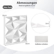 stycken – 3D väggpaneler diamant väggbeklädnad väggdekoration m² – 50 30 x 30 cm 4,5 – Vit