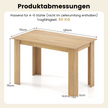 Matbord – för personer trä rektangulärt stort matsalsbord modernt köksbord – 4-6 120 cm – Natur