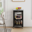 Liten – Köksvagn Serveringsvagn på Hjul Kökshylla med Arbetsyta av Rostfritt Stål – 47 x 39 x 85 cm – Svart