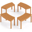 set – trädgårdsbänk i trä utan ryggstöd sittbänk böjd parkbänk – 4 – Natur