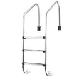 Poolstege – i rostfritt stål stegs med halkfria – 3 53 x 63 x 147 cm – Silver