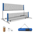 Badmintonnät – med stativ, höjdjusterbart fjäderbollar och bärväska – 2 310 x 102 x 89-155 cm – Svart