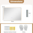 LED badrumsspegel – med antibeslag, dimbar belysning, sminkspegel cm. – 70 x 50 – Silver