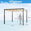 Pergola – med skjuttak, vattentät paviljong, vinterfast i – 3,1 x 3,1 m – Beige