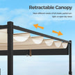 Pergola – med skjuttak, vattentät paviljong, vinterfast i – 3,1 x 3,1 m – Beige