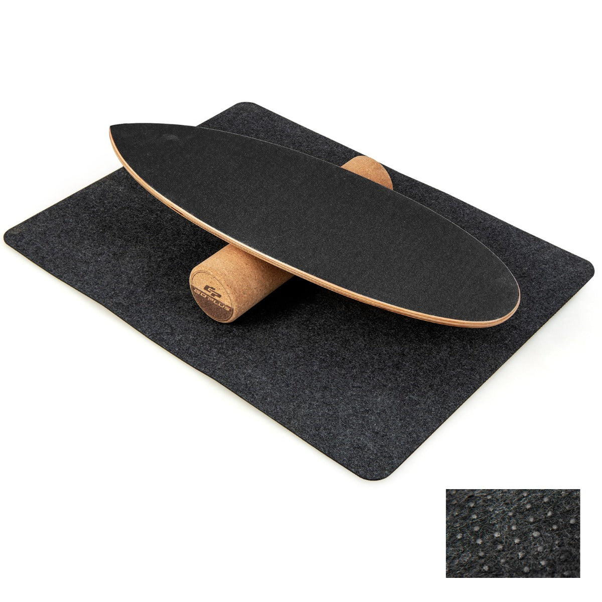 Balansbräda – gjord av trä Wobble Board med rull och filt i Balance Kit – 3 1 – Svart