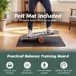 Balancebräda – Waveboard med korkrulle, surfbräda av björkträ, belastbar upp till – 17 mm 10 cm 100 kg – Svart