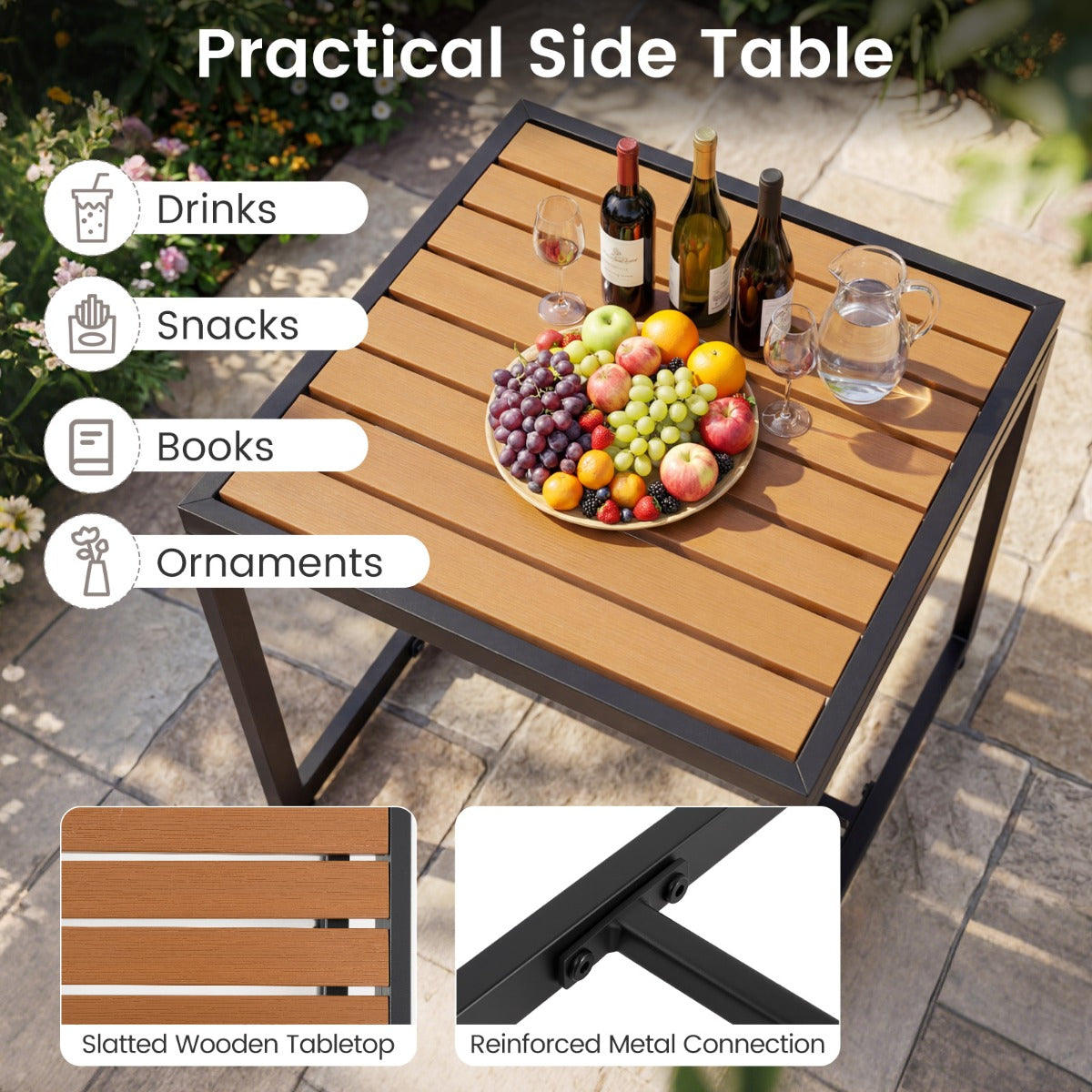 Balkongmöbler – Set Med Stolar och Sidobord Mjukta Kuddar Sittgrupp Lounge – 2 – Beige