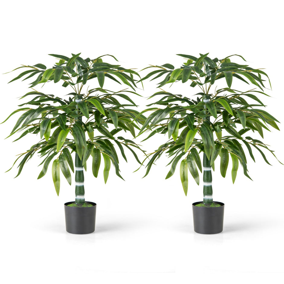 Set – med konstgjorda växter Bambu träd kruka för hemmakontor – 2 100 cm – Grön